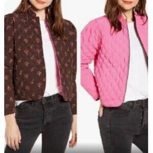 Something Navy Reversible Quilted Jacket NWT SZ S